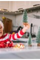 9 Adet Nevada Mini Çam Ağacı Uçlarına Kar Yağmış Karlı Yılbaşı Hediyesi  15-12-8  cm