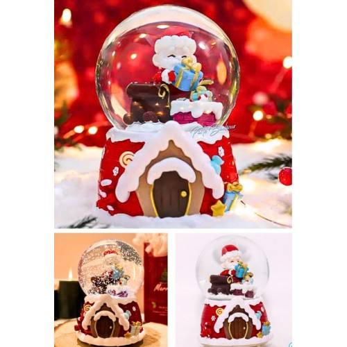 Mega Boy 2025 Yılbaşı Noel Baba Temalı Kar Püskürtmeli Işıklı Müzikli  Kar Küresi 16 cm- 18B