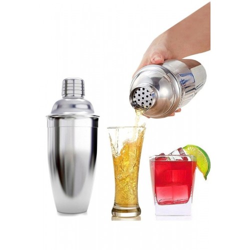 750 ml Büyük Boy Shaker Kokteyl Hazırlama Kabı Bardağı Kokteyl Karıştırıcı Komple Çelik 