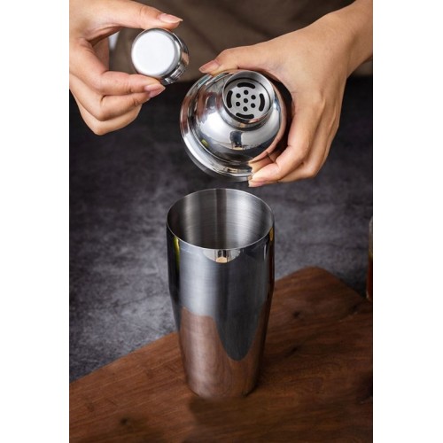 500 ml Shaker Kokteyl Hazırlama Kabı Bardağı Kokteyl Karıştırıcı Komple Çelik 
