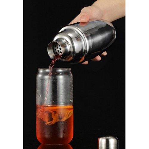 500 ml Shaker Kokteyl Hazırlama Kabı Bardağı Kokteyl Karıştırıcı Komple Çelik 