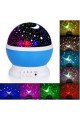LED Projeksiyon Gece Lambası Dönen Ay Yıldız  Led Mavi