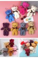 12 Adet Peluş Ayıcık Set Mini Yumoş Çanta Süsü Aksesuarı Anahtarlık Karışık Renk 11 cm