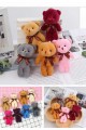 12 Adet Peluş Ayıcık Set Mini Yumoş Çanta Süsü Aksesuarı Anahtarlık Karışık Renk 11 cm