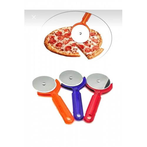 2 adet  Pizza Dilimleyici Hamur Kesici Rulet Plastik Saplı Pizza Kesici Paslanmaz Çelik Yuvarlak