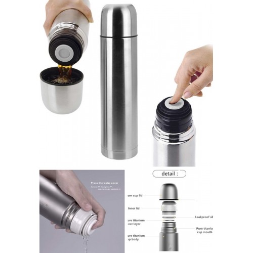 750 ml Çift Katmanlı SUS 304 Çelik İnox Termos Süt-Mama-Kamp-Piknik Termosu 12 Saate Kadar Sıcak 