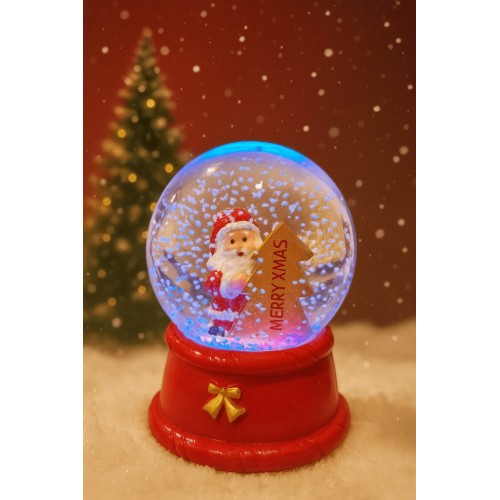LED Işıklı MERRY XMAS 2026 Noel Kar Küresi – 9 cm Orta Boy Dekoratif Hediye - 48