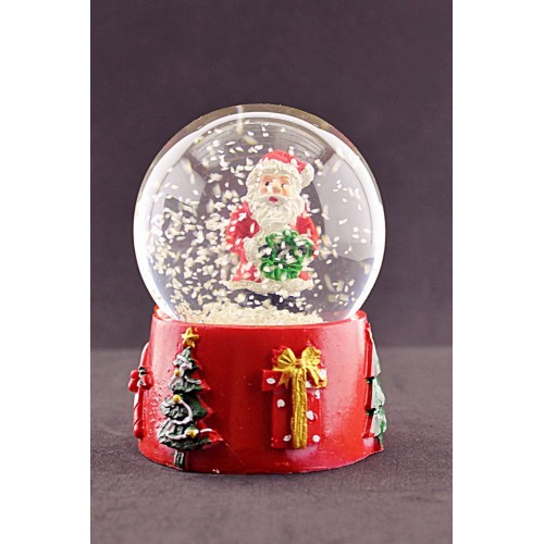 Noel Baba 2023  Merry Christmas Tasarımlı 9 cm Orta Boy Işıklı Kar Küresi 1B
