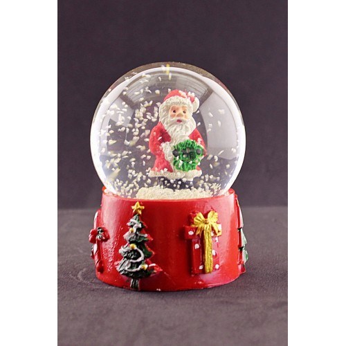 Noel Baba 2023  Merry Christmas Tasarımlı 9 cm Orta Boy Işıklı Kar Küresi 1B