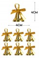 6 Adet Mini Çan Süs Yılbaşı Çam Ağacı Süsü 4 cm Altın Sarısı Kurdeleli Zil Gold Yılbaşı Çam Ağacı 