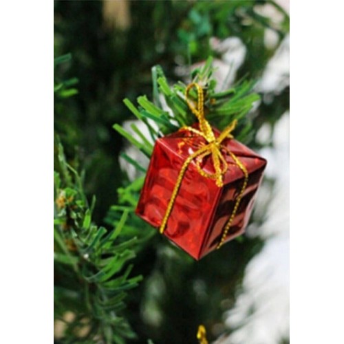 12 Adet Hediye Paketi  Renkli Noel  Yılbaşı Çam Ağacı Süsü 3 cm