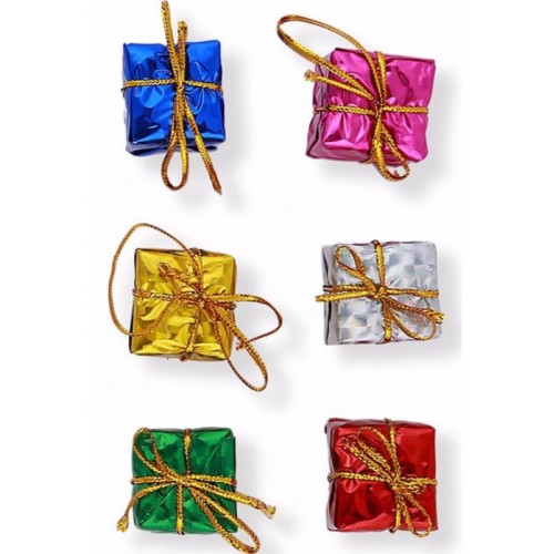12 Adet Hediye Paketi  Renkli Noel  Yılbaşı Çam Ağacı Süsü 3 cm
