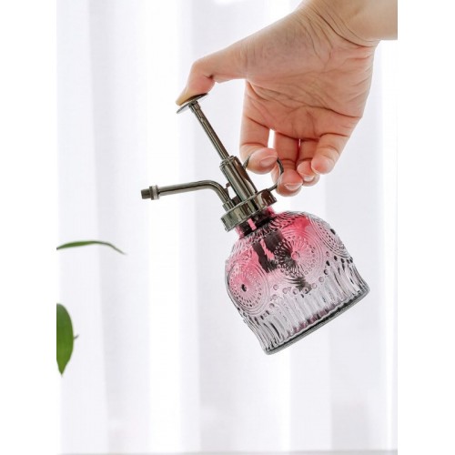 Vintage Cam Bitki Sulama Spreyi – Dekoratif Püskürtme Kolonya Şişesi 200 ml Kırmızı
