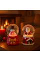 2 Adet Led Işıklı Mini Kar Küresi 6,5 cm – Noel Baba & Kardan Adam Dekoratif Işıklı Biblo