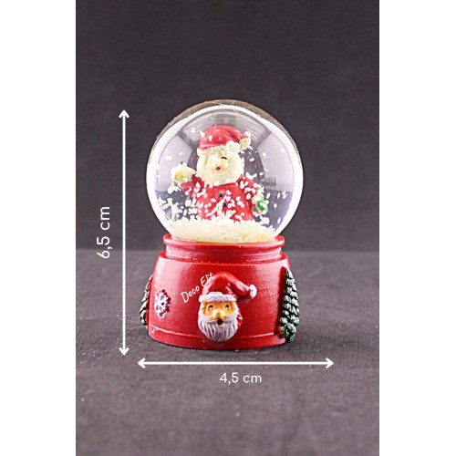 2 Adet Led Işıklı Mini Kar Küresi 6,5 cm – Noel Baba & Kardan Adam Dekoratif Işıklı Biblo