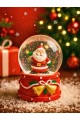 LED Işıklı 2026 Yılbaşı Kar Küresi – 9 cm Orta Boy Noel Baba Figürlü Dekoratif Süs 48