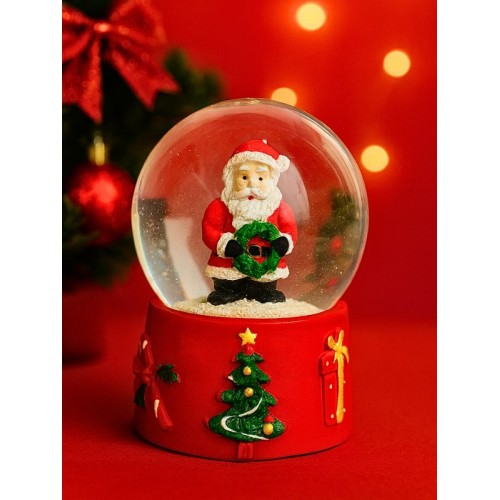 2026 Yılbaşı Temalı LED Işıklı Kar Küresi – Noel Baba Figürlü 9 cm Orta Boy Yeni Yıl Süsü - 46