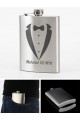 Kişiye Özel Smokin Damat Temalı 9 Oz Çelik Cep Matarası 266 Ml Sevgiliye Hediye
