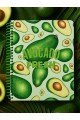 Avokado Fresh Temalı Spiral Çizgili Defter – 80 Yaprak / 160 Sayfa – 18x24 cm