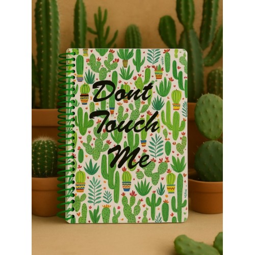 Kaktüs Desenli Spiral Çizgili Defter – 80 Yaprak / 160 Sayfa – 18x24 cm