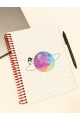 Satürn Kız Tasarımlı Spiralli Kareli Defter – 80 Yaprak, 160 Sayfa (18 x 24 cm)
