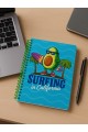 Surfing in California Temalı Spiralli Çizgili Defter – 80 Yaprak, 160 Sayfa (18 x 24 cm)