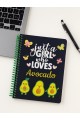 Just A Girl Who Loves Avocado Tasarımlı Spiralli Çizgili Defter – 80 Yaprak, 160 Sayfa (18 x 24 cm)