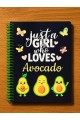 Just A Girl Who Loves Avocado Tasarımlı Spiralli Çizgili Defter – 80 Yaprak, 160 Sayfa (18 x 24 cm)