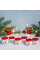6’lı Kardan Adam Figürlü Mini Tealight Mumluk Seti – El Boyaması Seramik Yeni Yıl Dekoru 5x5 cm