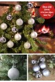 12’li Yılbaşı Çam Ağacı Süsü Gümüş – 4 cm Parlak & Simli Karışık Top Süsler Noel Çam Ağacı Süsü