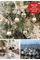 12’li Yılbaşı Çam Ağacı Süsü Gümüş – 4 cm Parlak & Simli Karışık Top Süsler Noel Çam Ağacı Süsü