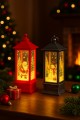 LED Işıklı Noel Feneri 2’li Set – Noel Baba & Kardan Adam Temalı Dekoratif Yılbaşı Lambası 14 Cm