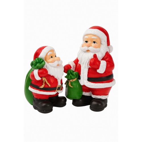 Noel Baba Biblo Seti 2’li – 9 cm & 11 cm – Premium Yılbaşı Dekor Koleksiyonluk Hediye