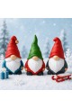 3 lü Set Noel Cüceleri El Boyama Biblo 13 Cm – Premium Yılbaşı Dekor Koleksiyonluk Hediye