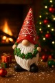 2026 Yılbaşı Noel Cücesi El Boyama Biblo 21 Cm Büyük Boy – Premium Yılbaşı Koleksiyonluk Hediye