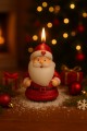 3’lü Yılbaşı Dekoratif Mum Seti – Çam Ağacı, Kozalak ve Noel Baba Şeklinde | Yeni Yıl Sofra Mumu 