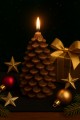 Yeni Yıl  Noel Kozalak Temalı Mum - Yılbaşı Sofra Süsü Dekorasyon El Yapımı Kozalak Mum 10 cm