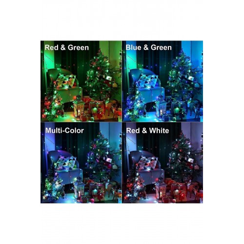  Rgb Renkli Işık Pirinç 10 Metre 100'lü Ledli  Yılbaşı Ağaç Işık 8 Fonksiyonlu Dekoratif Led