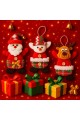 3 Adet Yılbaşı 2026 Yeni Model Noel Çam Ağacı Süsü  Orta Boy 17 cm x 11 cm