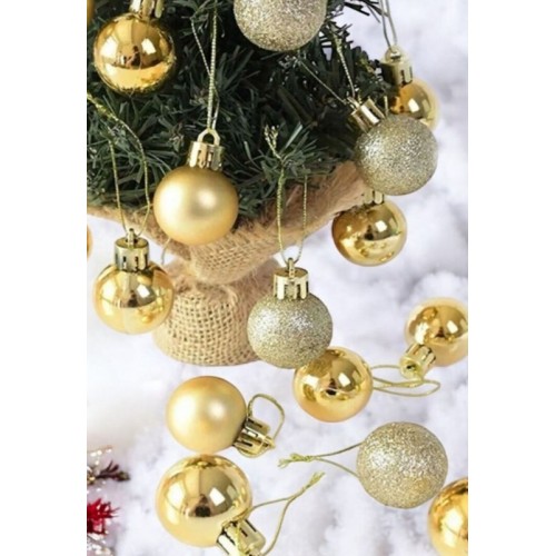 3 lü Yılbaşı Seti-10 Mt Animasyonlu Peri Led-12 Adet Çam Ağacı Çanı-12’li Gold Yılbaşı Ç. Ağacı Topu
