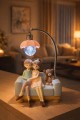 Romantik Çift Figürlü Işıklı Biblo – Genç & Yatak Odası Dekoru - Sevgiliye Hediye, 18 cm Pembe