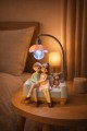 Romantik Çift Figürlü Işıklı Biblo – Genç & Yatak Odası Dekoru - Sevgiliye Hediye, 18 cm Pembe