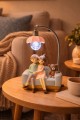 Romantik Çift Figürlü Işıklı Biblo – Genç & Yatak Odası Dekoru - Sevgiliye Hediye, 18 cm Pembe