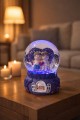 Mor Love Sevgililer Temalı Led Işıklı Kar Küresi 9 cm – Romantik & Anlamlı Sevgili Hediyesi