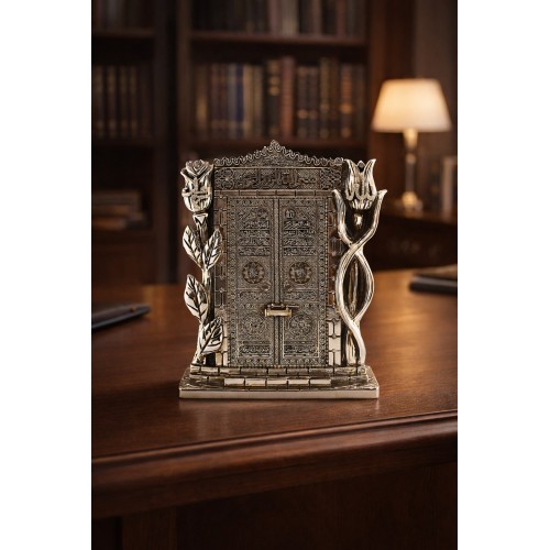 Kâbe Kapısı Figürü – Silver Renk Dekoratif Biblo | Manevi ve Anlamlı Hediye 25 cm