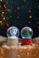 2 Adet Mini Kar Küresi 6,5 cm – Melek  & Çam Ağacı Temalı Dekoratif  Yılbaşı Noel Hediyesi