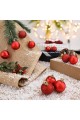 12 Adet Parlak Kırmızı 3 Cm Mini Yılbaşı Topu, Noel Çam Ağacı Topu, Süs Topu 