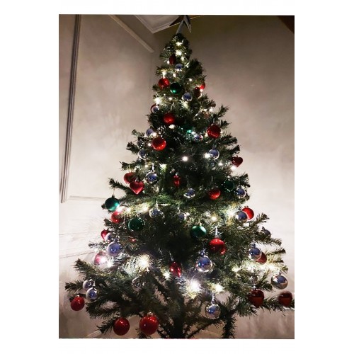 12 Adet Parlak Kırmızı 3 Cm Mini Yılbaşı Topu, Noel Çam Ağacı Topu, Süs Topu 