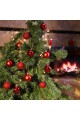 12 Adet Parlak Kırmızı 3 Cm Mini Yılbaşı Topu, Noel Çam Ağacı Topu, Süs Topu 