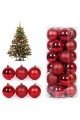 12 Adet Parlak Kırmızı 3 Cm Mini Yılbaşı Topu, Noel Çam Ağacı Topu, Süs Topu 